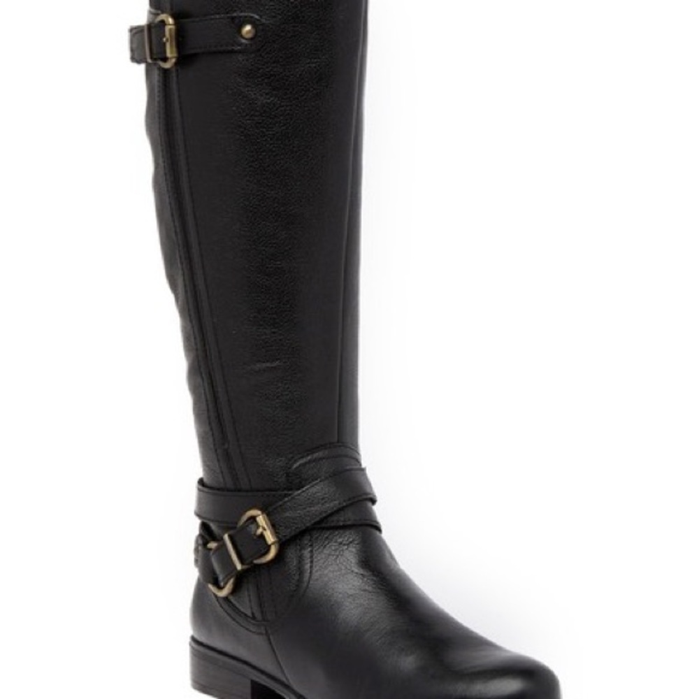 Naturalizer Black Leather wide calf boots